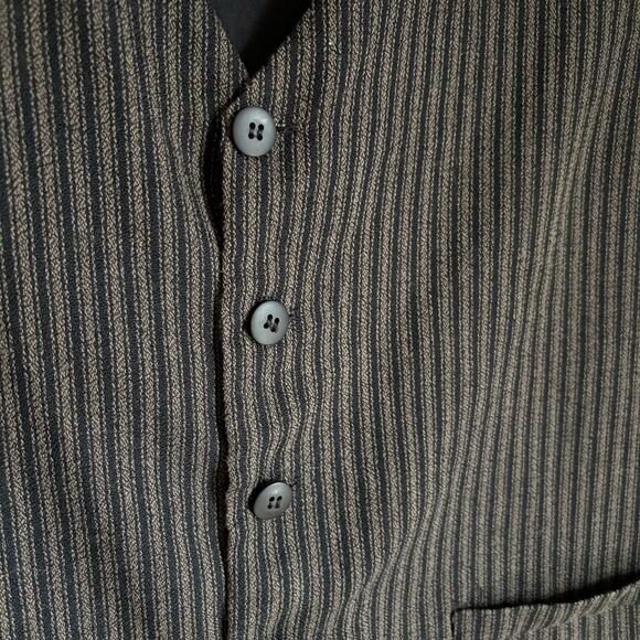 Vintage CITY STREETS Women's M/L Black Pinstripe Vest Retro Cotton Blend Boho - Picture 5 of 7